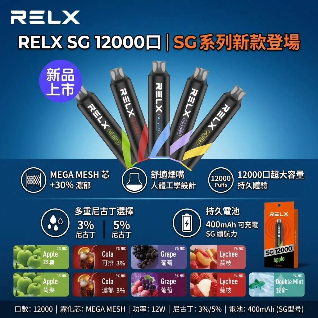 RELX Smash Go 12000 拋棄式電子煙